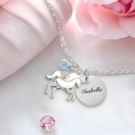 Embrace Magic and Love – Custom Unicorn Necklace with Birthstone – For Cherished Girls and New Moms - Image 2