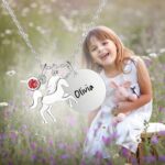 Embrace Magic and Love – Custom Unicorn Necklace with Birthstone – For Cherished Girls and New Moms - Image 5