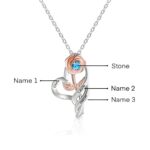 Embrace Love in Bloom – Custom Name & Birthstone Rose Heart Necklace – A Cherished Keepsake for Mom & Grandma - Image 14