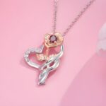 Embrace Love in Bloom – Custom Name & Birthstone Rose Heart Necklace – A Cherished Keepsake for Mom & Grandma - Image 3