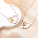 Carry Sunshine Close to Heart – Custom Heart Name Necklace with Birthstone Sunflower – A Cherished Gift for Mom and Loved Ones - Image 2