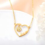 Carry Sunshine Close to Heart – Custom Heart Name Necklace with Birthstone Sunflower – A Cherished Gift for Mom and Loved Ones - Image 3