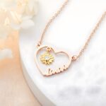 Carry Sunshine Close to Heart – Custom Heart Name Necklace with Birthstone Sunflower – A Cherished Gift for Mom and Loved Ones - Image 6