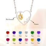 Carry Sunshine Close to Heart – Custom Heart Name Necklace with Birthstone Sunflower – A Cherished Gift for Mom and Loved Ones - Image 8