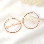 Embrace Your Name in Golden Rhythm – Custom Arabic Calligraphy Hoop Earrings – For Her Bold Expression - Image 2