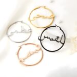 Embrace Your Name in Golden Rhythm – Custom Arabic Calligraphy Hoop Earrings – For Her Bold Expression - Image 3