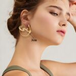 Embrace Your Name in Golden Rhythm – Custom Arabic Calligraphy Hoop Earrings – For Her Bold Expression - Image 4