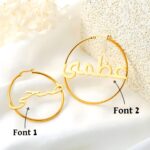 Embrace Your Name in Golden Rhythm – Custom Arabic Calligraphy Hoop Earrings – For Her Bold Expression - Image 7