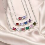 Embrace Your Loved Ones – Heart-Shaped Birthstone Necklace with Stars – A Cherished Keepsake for Mom, Sister, or Her - Image 2