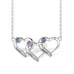 Custom heart necklace with birthstones for loved ones