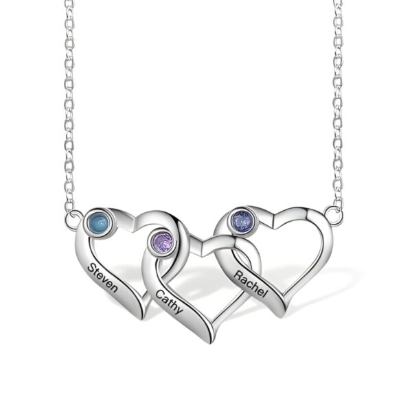 Custom heart necklace with birthstones for loved ones