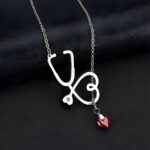 Honor Compassion with a Personalized Stethoscope Necklace – Heart Birthstone Pendant for Nurses, Doctors & Medical Staff - Image 5