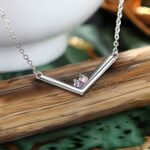 Embrace Family Love – V-Shaped Birthstone Bar Necklace – A Cherished Keepsake for Mom, Sister, or Her - Image 3