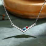 Embrace Family Love – V-Shaped Birthstone Bar Necklace – A Cherished Keepsake for Mom, Sister, or Her - Image 5