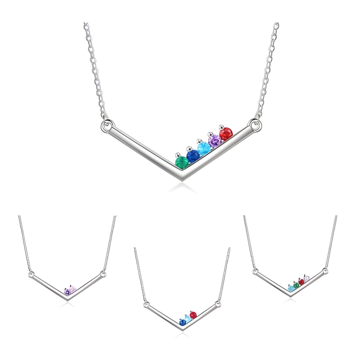 RU411-RU412-RU413-RU414-RU411-1-RU412-1-RU413-1-RU414-1_featured V-Shaped Birthstone Bar Necklace celebrating family love