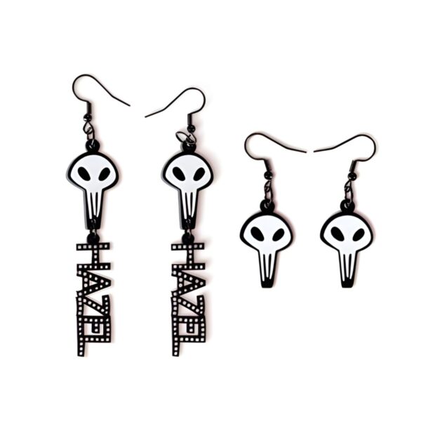 Custom skull dangle earrings for gothic souls