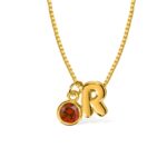 Embrace Your Story – 3D Bubble Initial Birthstone Necklace – A Cherished Treasure for Her Special Moments - Image 2