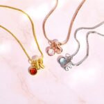 Embrace Your Story – 3D Bubble Initial Birthstone Necklace – A Cherished Treasure for Her Special Moments - Image 4