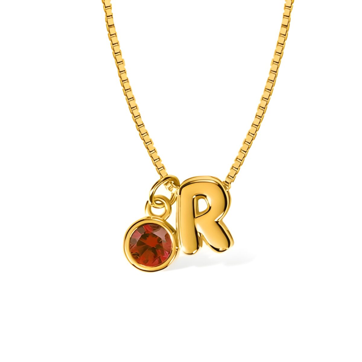 Personalized birthstone initial necklace for her story