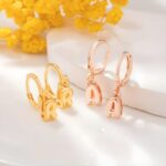 Whisper Your Initials – Custom 3D Bubble Letter Huggie Earrings – A Cherished Token for Her Special Moments - Image 4