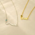 Embrace Heritage and Grace – Custom Arabic Calligraphy Necklace with Birthstone – A Cherished Gift for Her and Loved Ones - Image 5