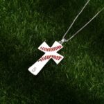 Embrace Faith and Passion – Engraved Sterling Silver Baseball Cross Necklace – For the Devoted Baseball Lover - Image 2