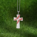 Embrace Faith and Passion – Engraved Sterling Silver Baseball Cross Necklace – For the Devoted Baseball Lover - Image 3