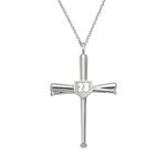 Engraved baseball cross necklace for athletes' spirit