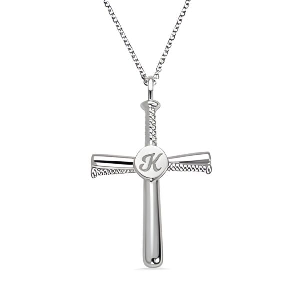 Sterling Silver Baseball Cross Necklace for faith and passion