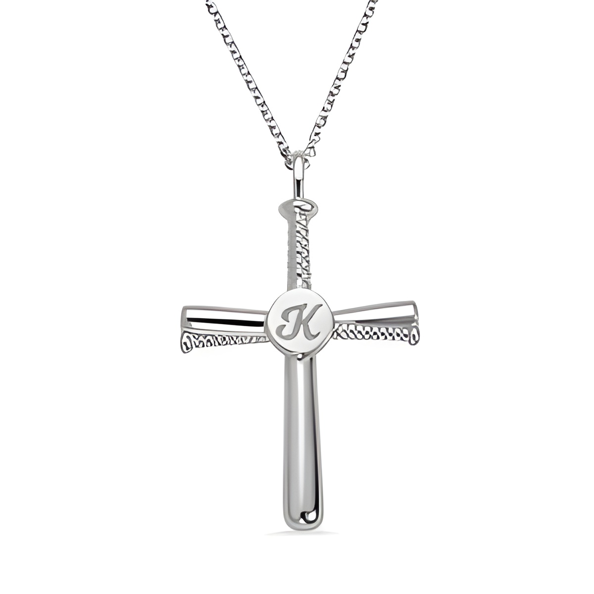 SP04_featured Sterling Silver Baseball Cross Necklace for faith and passion