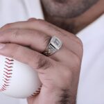 Celebrate the Game – Engraved Baseball Texture Signet Ring with Birthstone – For the True Baseball Enthusiast - Image 4