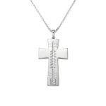Engraved cross necklace for him with football passion