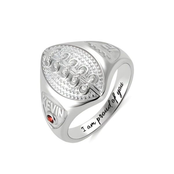 Personalized baseball ring with birthstone for true fans