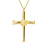 Double-sided baseball cross necklace for fans and players