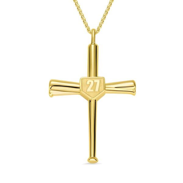 Double-sided baseball cross necklace for fans and players