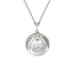 Engraved basketball necklace with birthstone for athletes