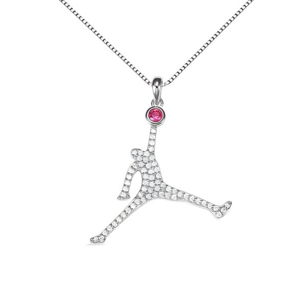 Birthstone basketball pendant necklace for hoops lovers