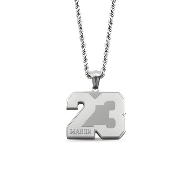 Engraved sports number necklace for fans and champions