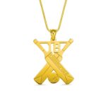 Custom cricket bat necklace for cricket fans