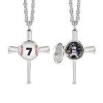 Custom baseball necklace with photo and engraving