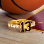 Celebrate Your Game Day Spirit – Custom Sports Number Birthstone Ring – For the Athlete in Your Heart - Image 3