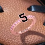 Celebrate Your Game Day Spirit – Custom Sports Number Birthstone Ring – For the Athlete in Your Heart - Image 4