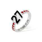 Celebrate Your Game Day Spirit – Custom Sports Number Birthstone Ring – For the Athlete in Your Heart - Image 6