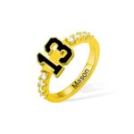 Celebrate Your Game Day Spirit – Custom Sports Number Birthstone Ring – For the Athlete in Your Heart - Image 7