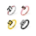 Custom Sports Number Birthstone Ring for athletes