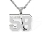 Celebrate Your Ice Hockey Spirit – Custom Number & Name Necklace – For Players and Devoted Fans - Image 8