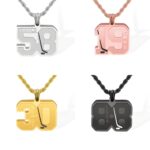 Custom ice hockey name necklace for passionate fans