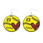Celebrate Every Home Run – Custom Baseball Earrings with Name & Number – For Proud Players and Devoted Baseball Moms - Image 2