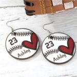 Celebrate Every Home Run – Custom Baseball Earrings with Name & Number – For Proud Players and Devoted Baseball Moms - Image 3