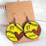 Celebrate Every Home Run – Custom Baseball Earrings with Name & Number – For Proud Players and Devoted Baseball Moms - Image 4